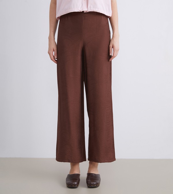 Textured Wide Leg Trousers