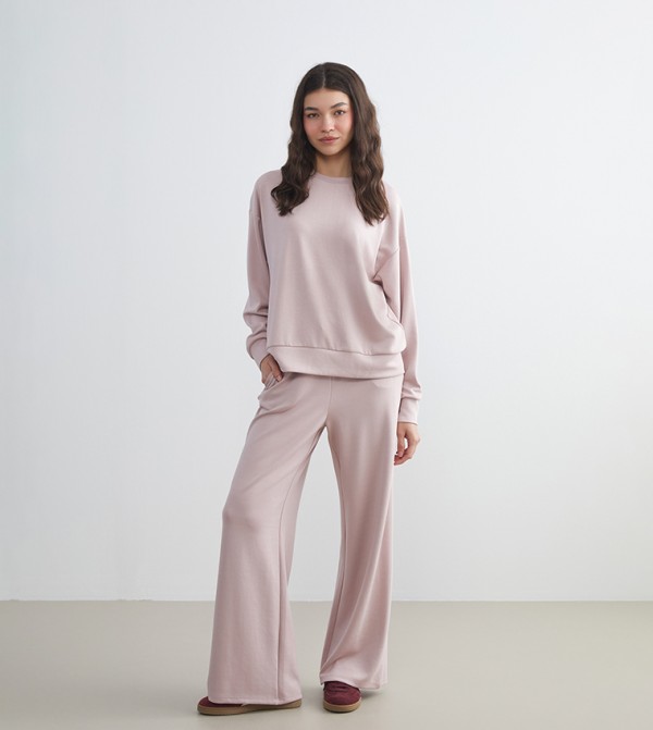 Solid Wide Leg Sweatpants