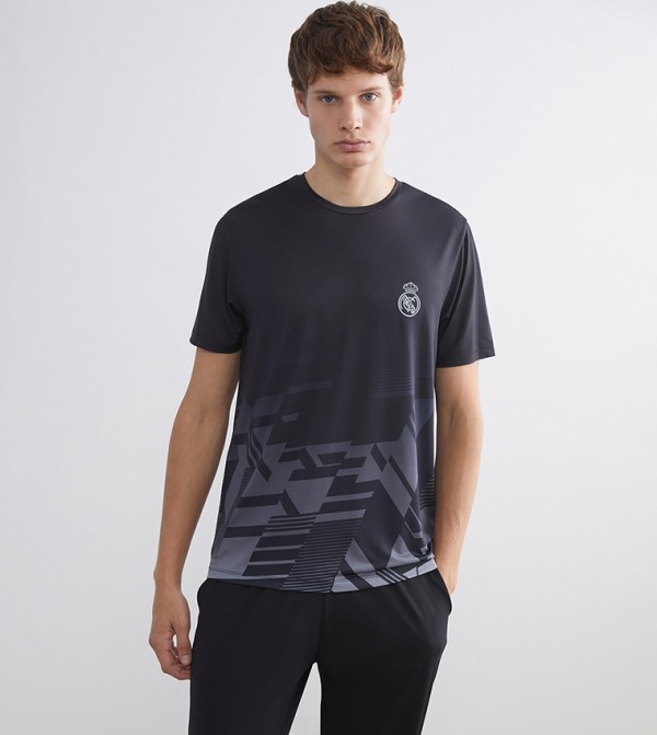 Printed Crew Neck Active T-Shirt