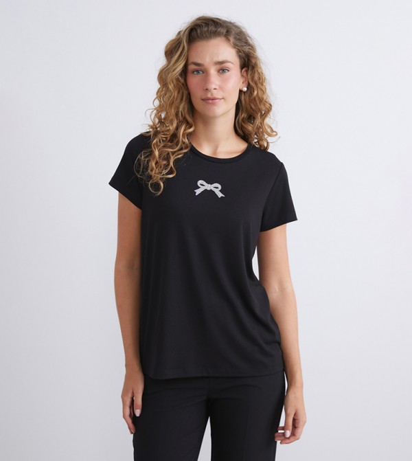Embroidered Crew Neck T-Shirt