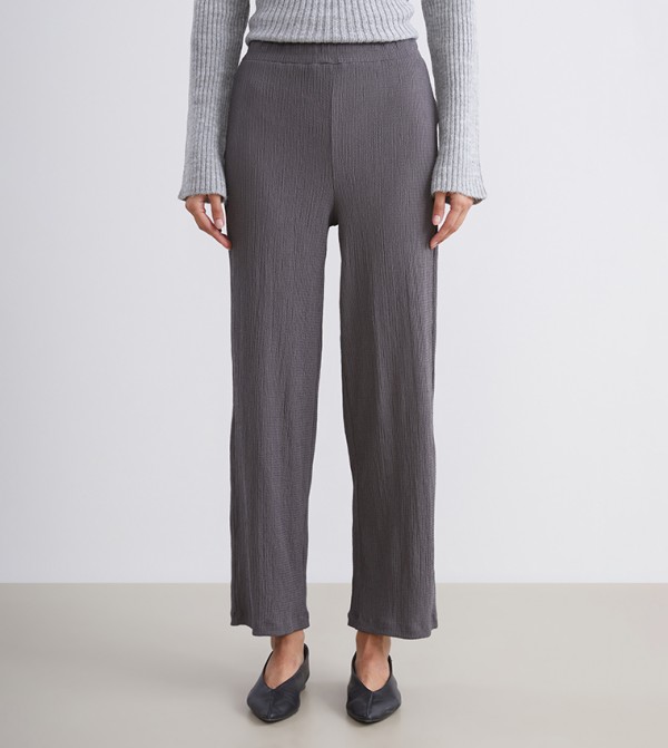 Elastic Waist Wide Leg Trousers