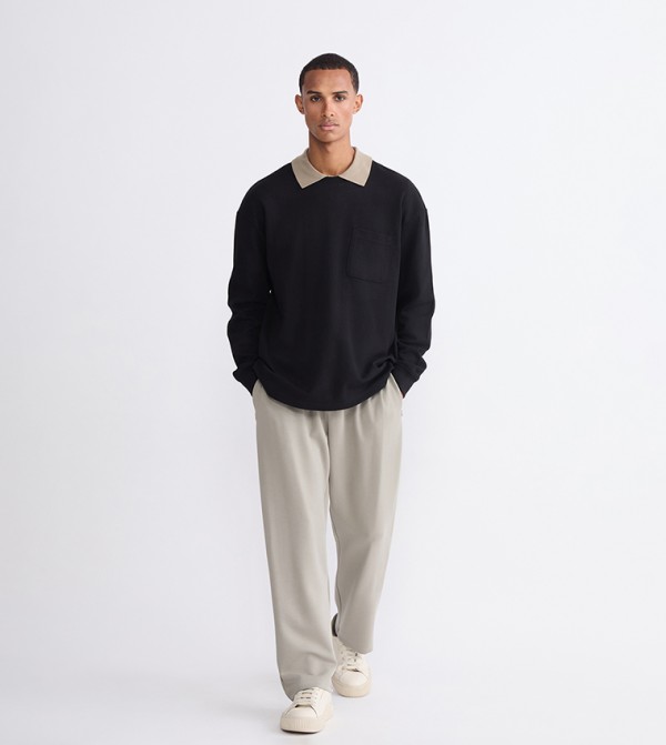 Solid Drawstring Waist Sweatpants