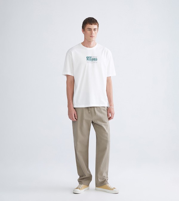 Drawstring Waist Relaxed Fit Trousers