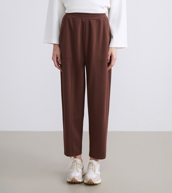 بنطال رياضة سادة بخصر مرن