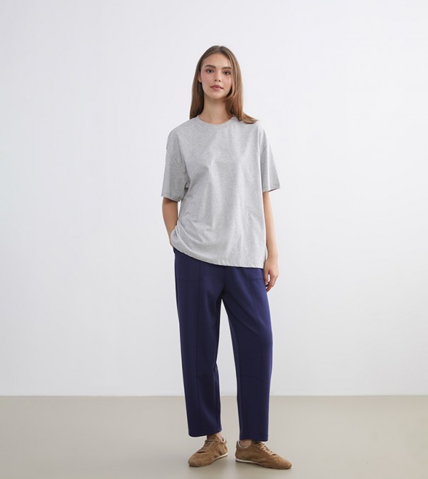 Solid Elastic Waist Sweatpants