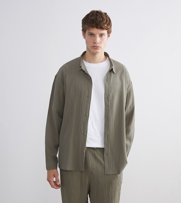 قميص كم طويل 