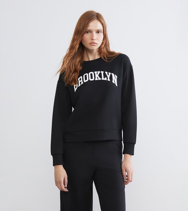 Printed Crew Neck Sweatshirt