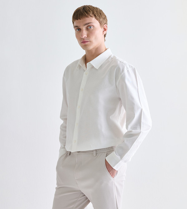 قميص أكسفورد كم طويل 