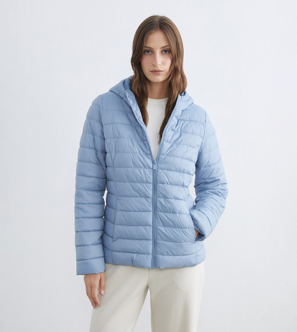 Zip-Through Hooded Puffer Jacket