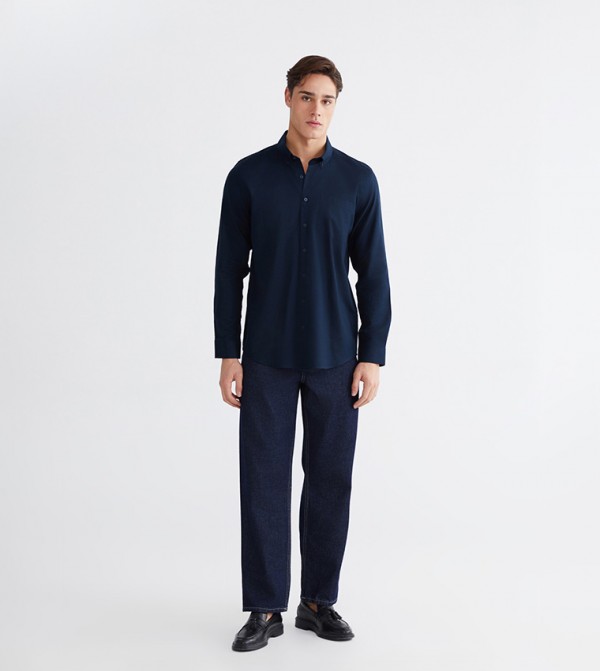 Long Sleeves Regular Fit Gabardine Shirt
