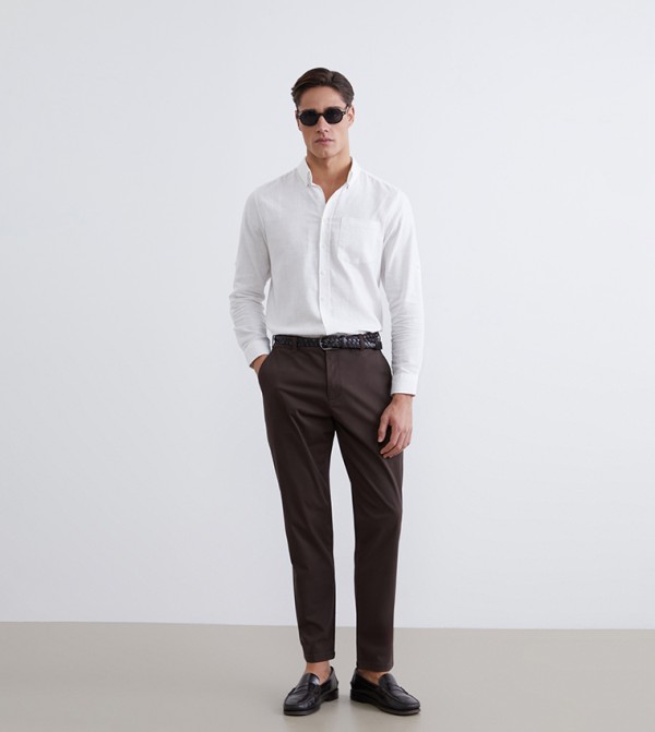 Solid Slim Fit Trousers