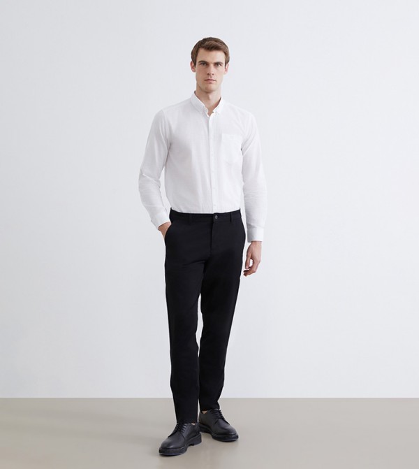Solid Slim Fit Trousers
