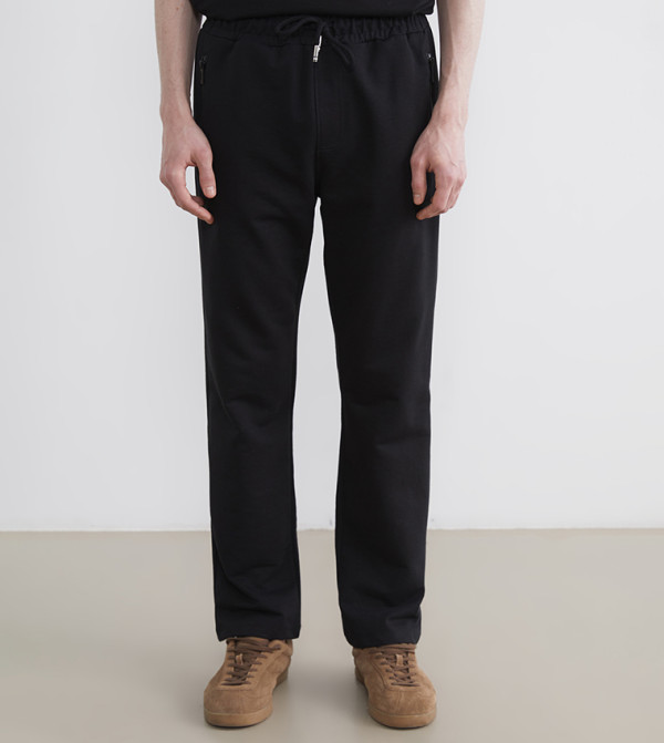 Drawstring Waist Straight Fit Sweatpants