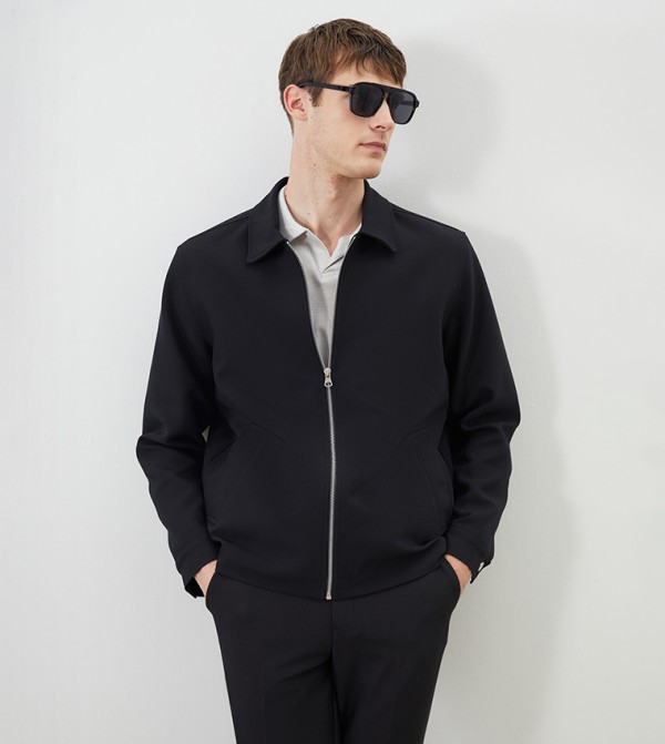Solid Long Sleeves Trench Jacket