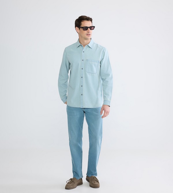 Washed Long Sleeves Denim Shirt