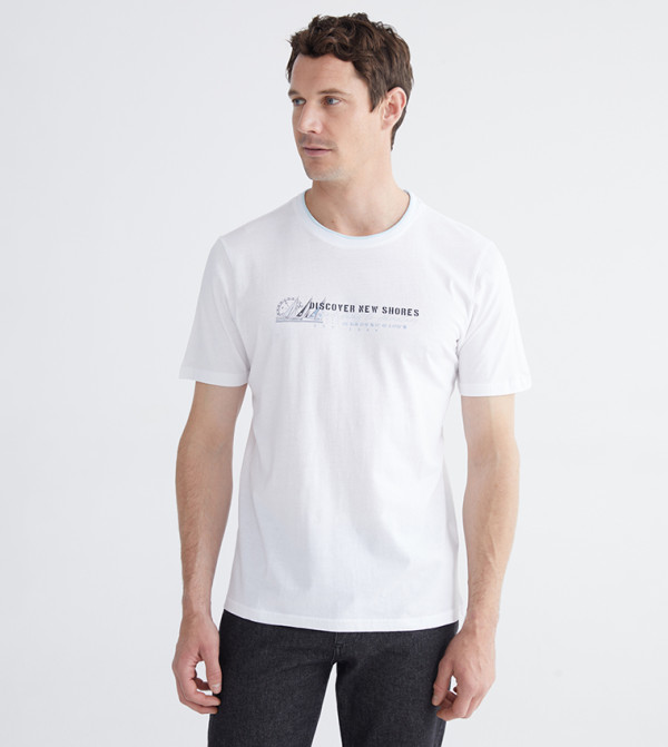 تيشيرت كاجوال كم قصير وطبعة