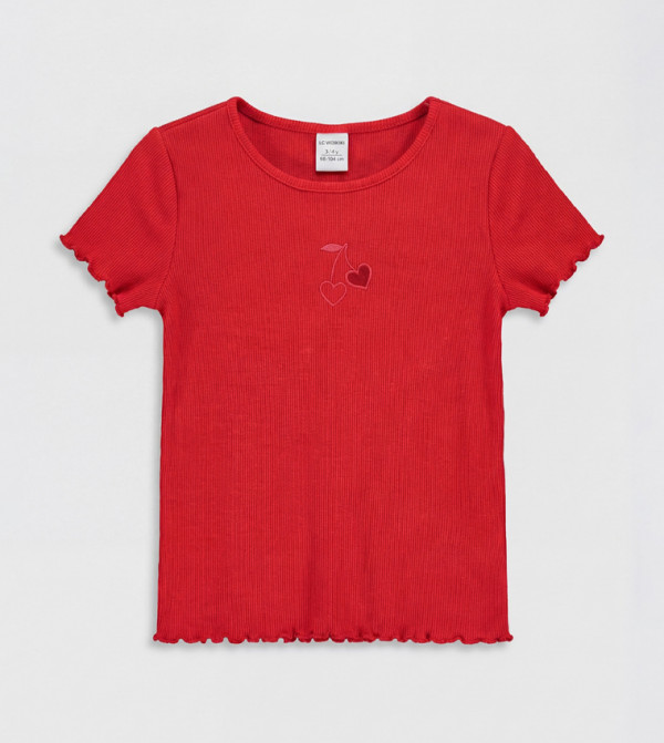 Embroidered Crew Neck Top