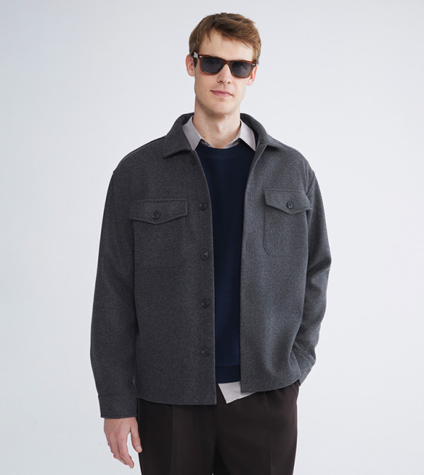 جاكيت قميص كاشيت كم طويل