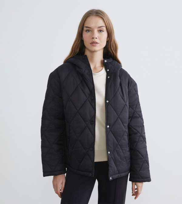 Hooded Oversized Quilted Jacket