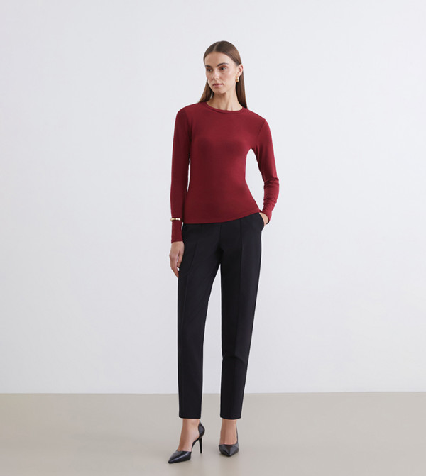 Seam Detail Slim Fit Trousers