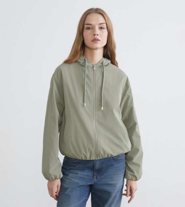 Hooded Oversized Cropped Raincoat
