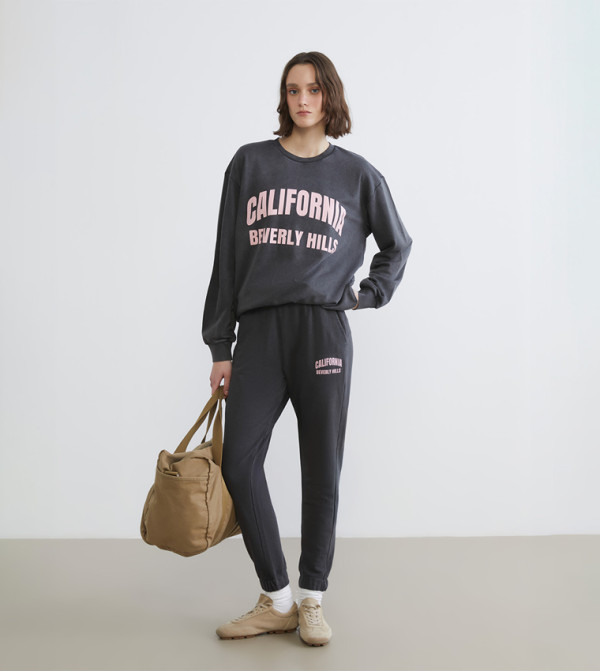 California Printed Elastic Waist Joggers