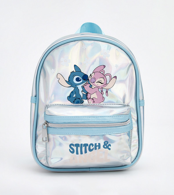 Stitch & Angel Printed Zippered Backpack