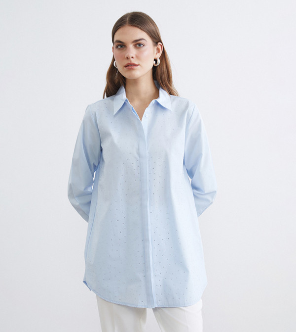 Embellished Long Sleeves Shirt Tunic