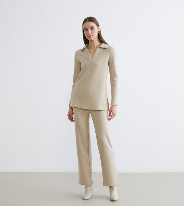 Ribbed Straight Fit Trousers