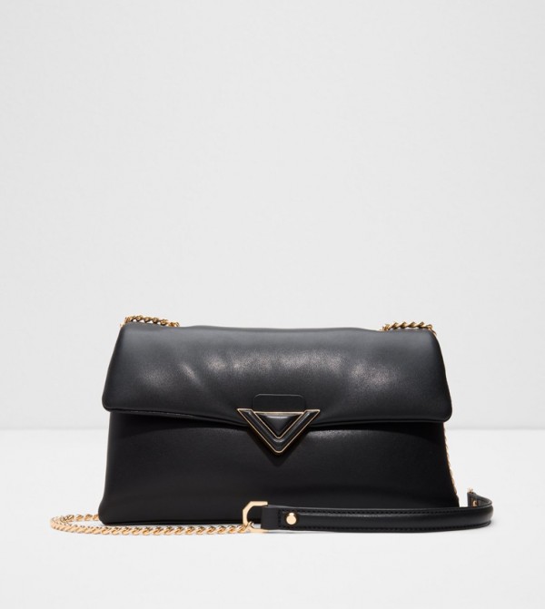 Solid Chain Strap Crossbody Bag