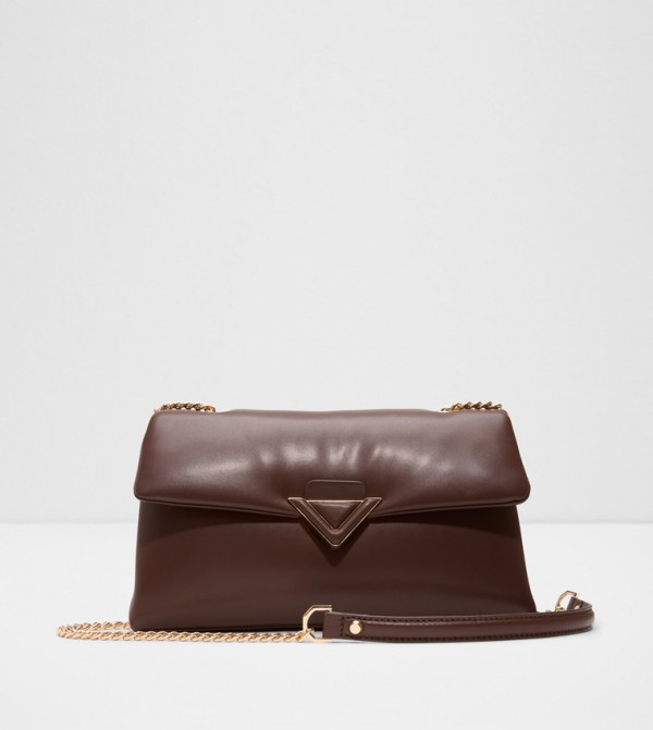 Solid Chain Strap Crossbody Bag