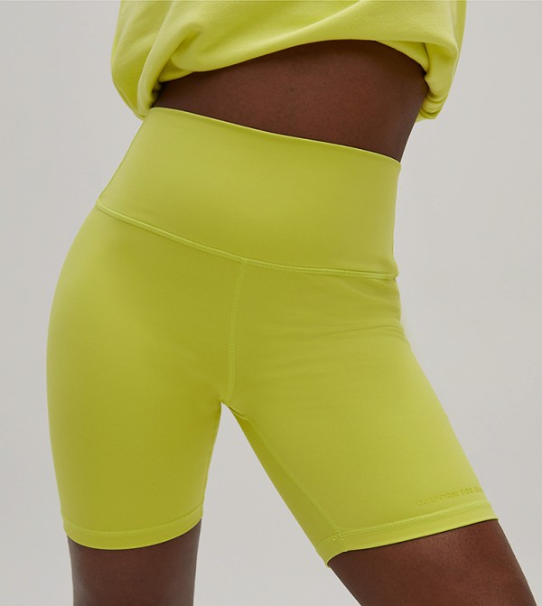 Buy Call It Spring LATTE Solid Elastic Waist Biker Shorts In BRIGHT GREEN 6thStreet UAE
