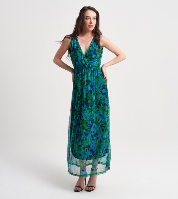 Printed Sleeveless Midaxi Dress