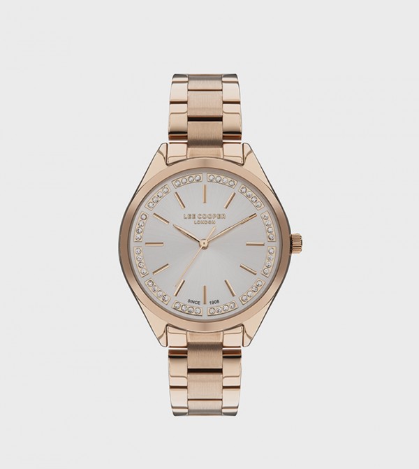 Lee cooper outlet rose gold watch