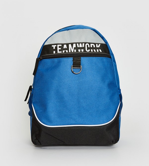 Boy'S Lettering Detail Backpack-Blue