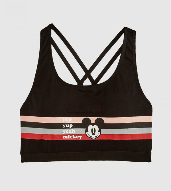 Buy LC Waikiki Mickey Mouse Printed Cup Bra Black In Black