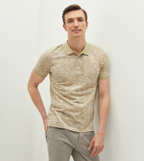 Buy LC Waikiki Classic Polo Neck Short Sleeve Patterned T Shirt In