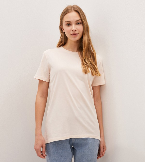 Crew Neck Straight Short Sleeve T-Shirt
