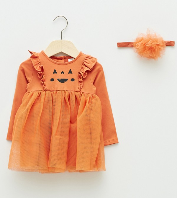 Orange color dress for baby outlet girl