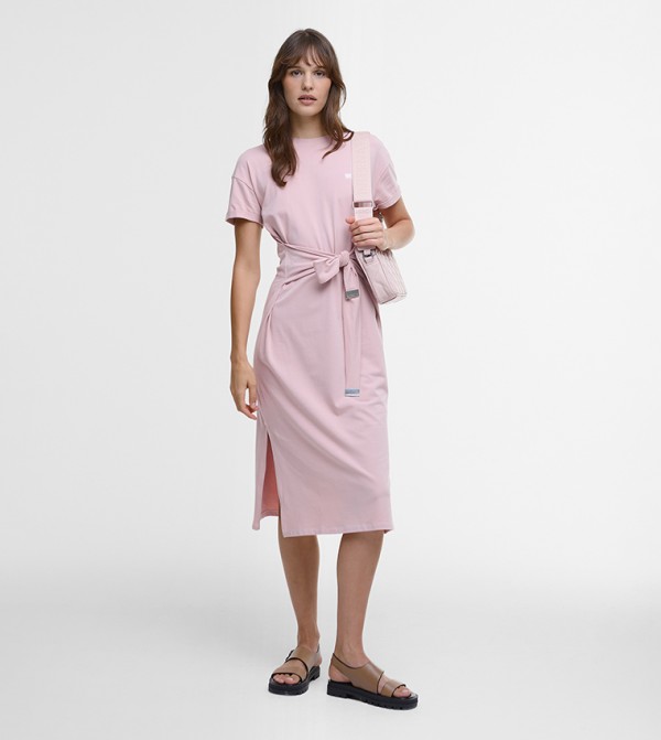 WHITSON Waist Tie-Up T-Shirt Dress