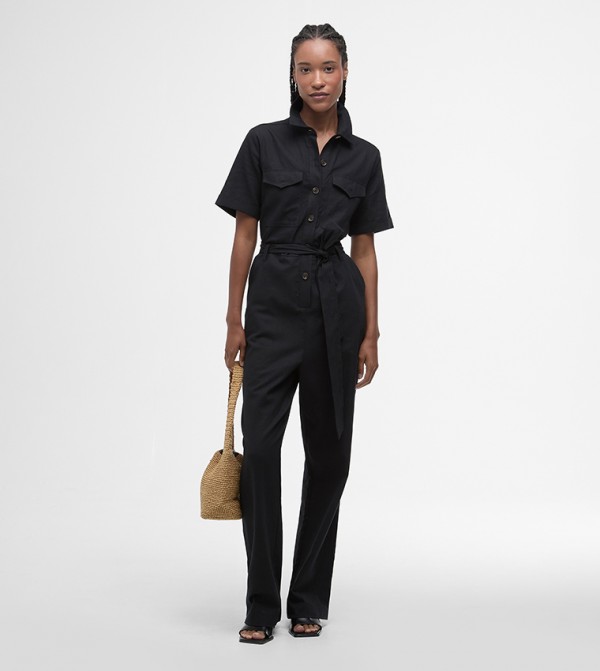 AMY Short Sleeves Collared Jumpsuit