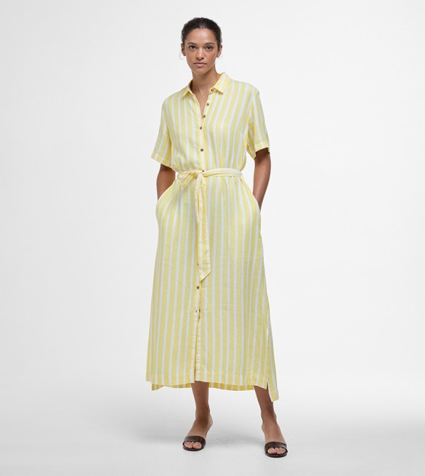 ADELAIDE Striped Short Sleeves Shirt Dress