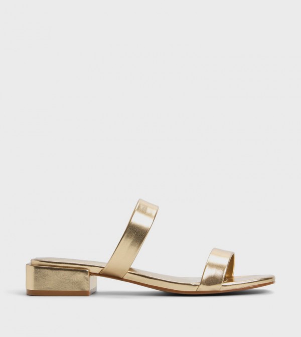 LEAAH Metallic Low Heel Sandals