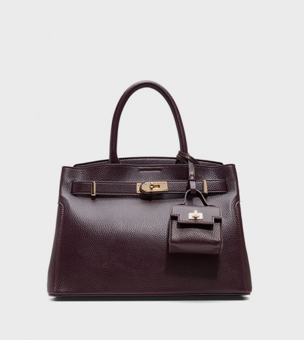 LEMERCIER Textured Twist Lock Satchel Bag