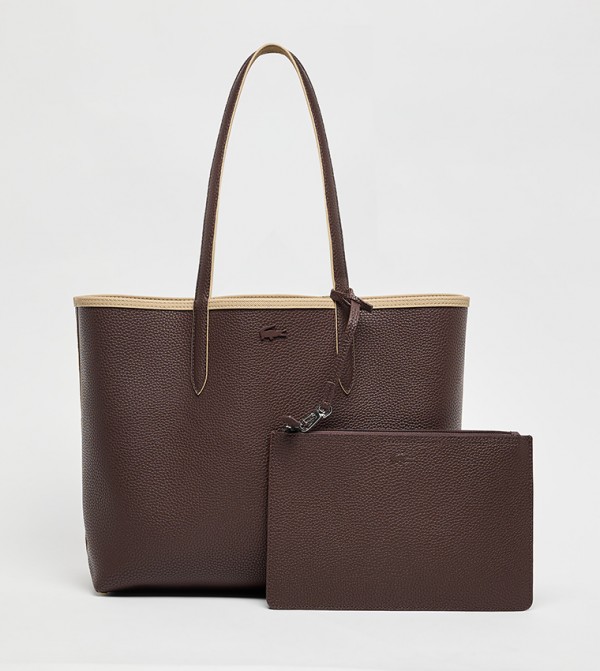 Textured Reversable Tote Bag with Pouch