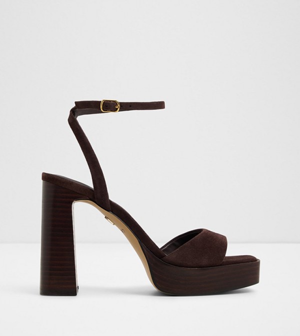 LOTHON Ankle Strap Platform Heel Sandals