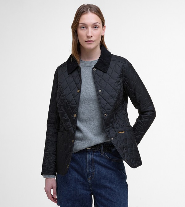 ANNANDALE Contrast Collar Quilted Jacket
