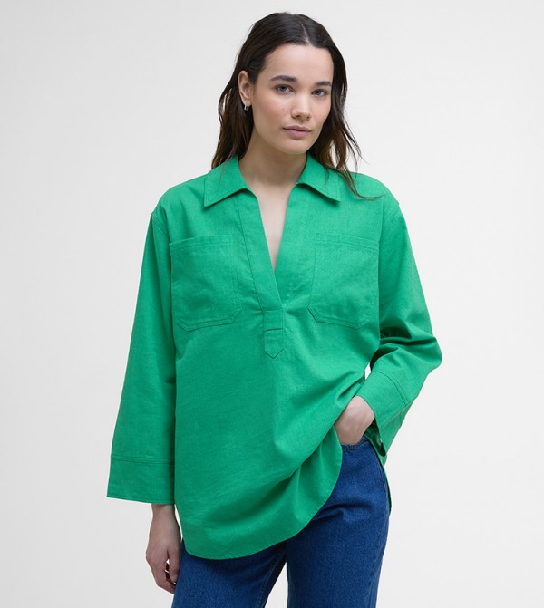 CECILE Solid Long Sleeves Top