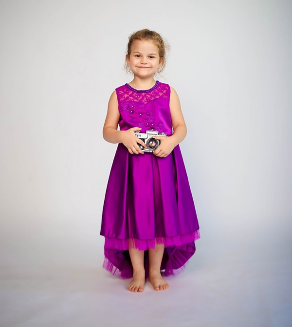 Long Tail Embellished Pleated Dress