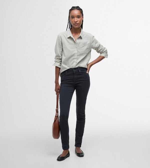 Skinny Fit Button Closure Jeans